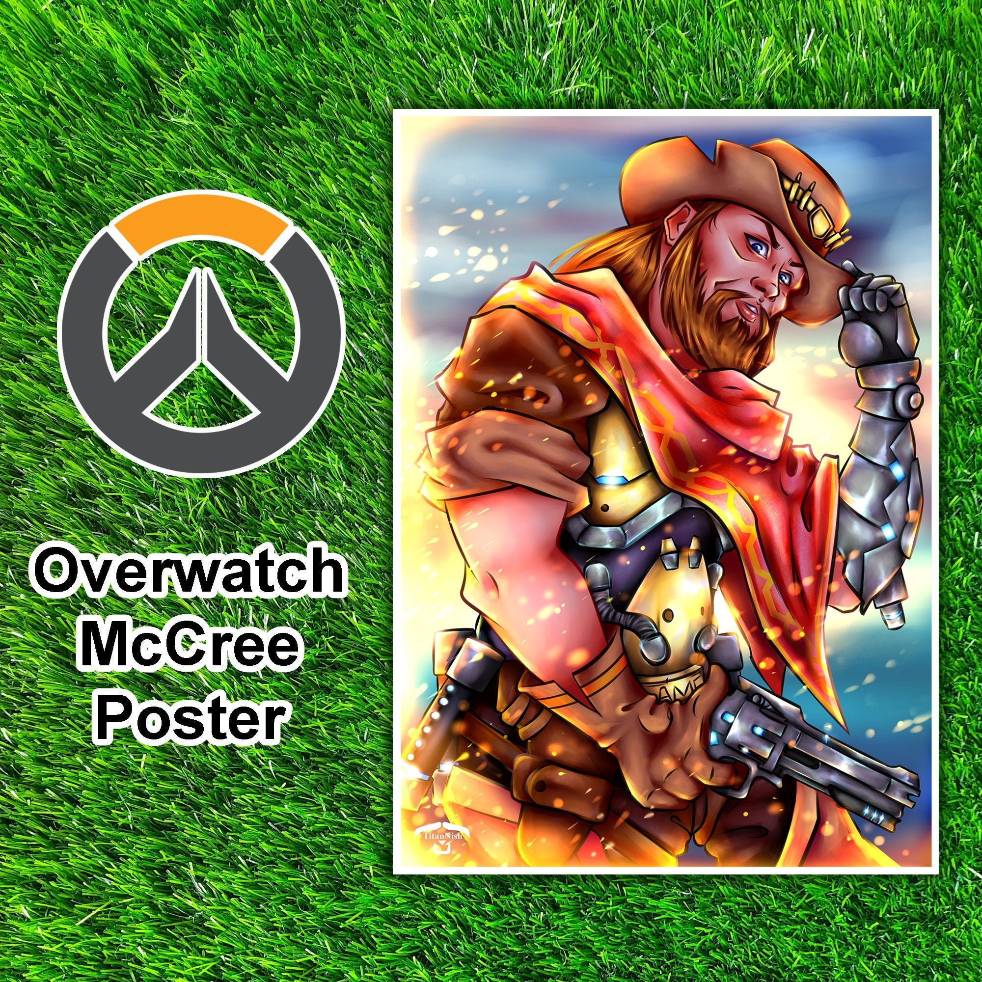 Prints Art &amp; Collectibles Overwatch McCree A3 size Poster Colourful ...