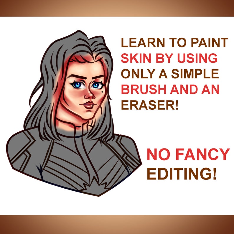 Skin Shading Tutorial 1 HD Colouring Page. for Digital Etsy