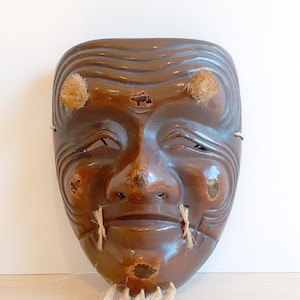 Japanese Papier Mache and Lacquer Gigaku Mask of Konron - Etsy