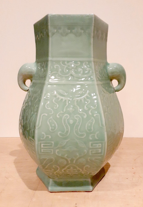 Chinese Celadon Six Sided Hu - Etsy