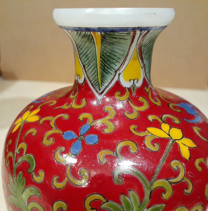 Vintage Peking Glass Gongshi Garden Vase Etsy