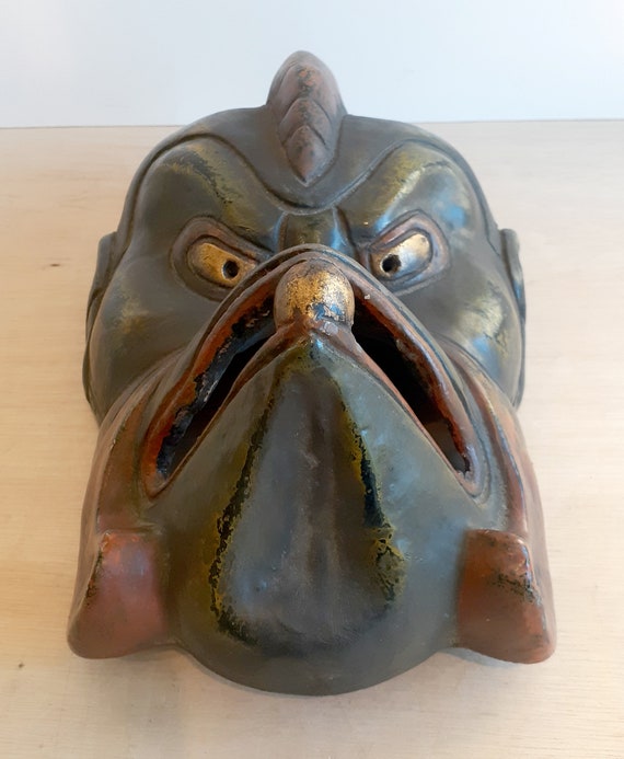 昭和 レトロ お面 3種セット ガラット ビスマルク ケニア 新品未使用 Japanese Carved Wood and Lacquer Gigaku Karura Tengu Mask - Etsy