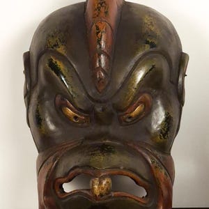 木彫りと漆塗りの能面「翁」 - Etsy 日本