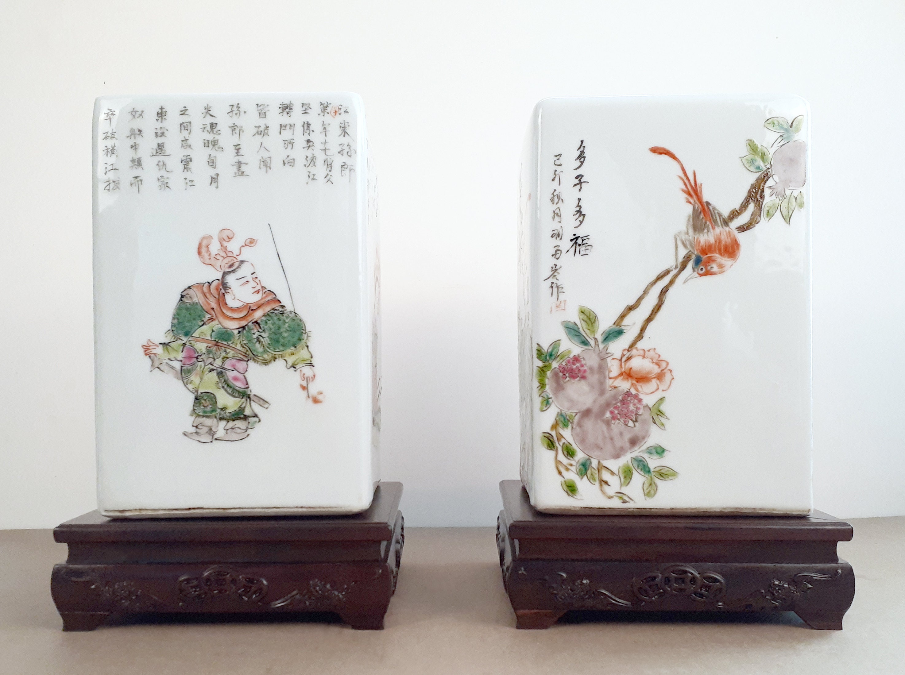 中国の磁器の房銅瓶のほぼ一組 - Etsy 日本