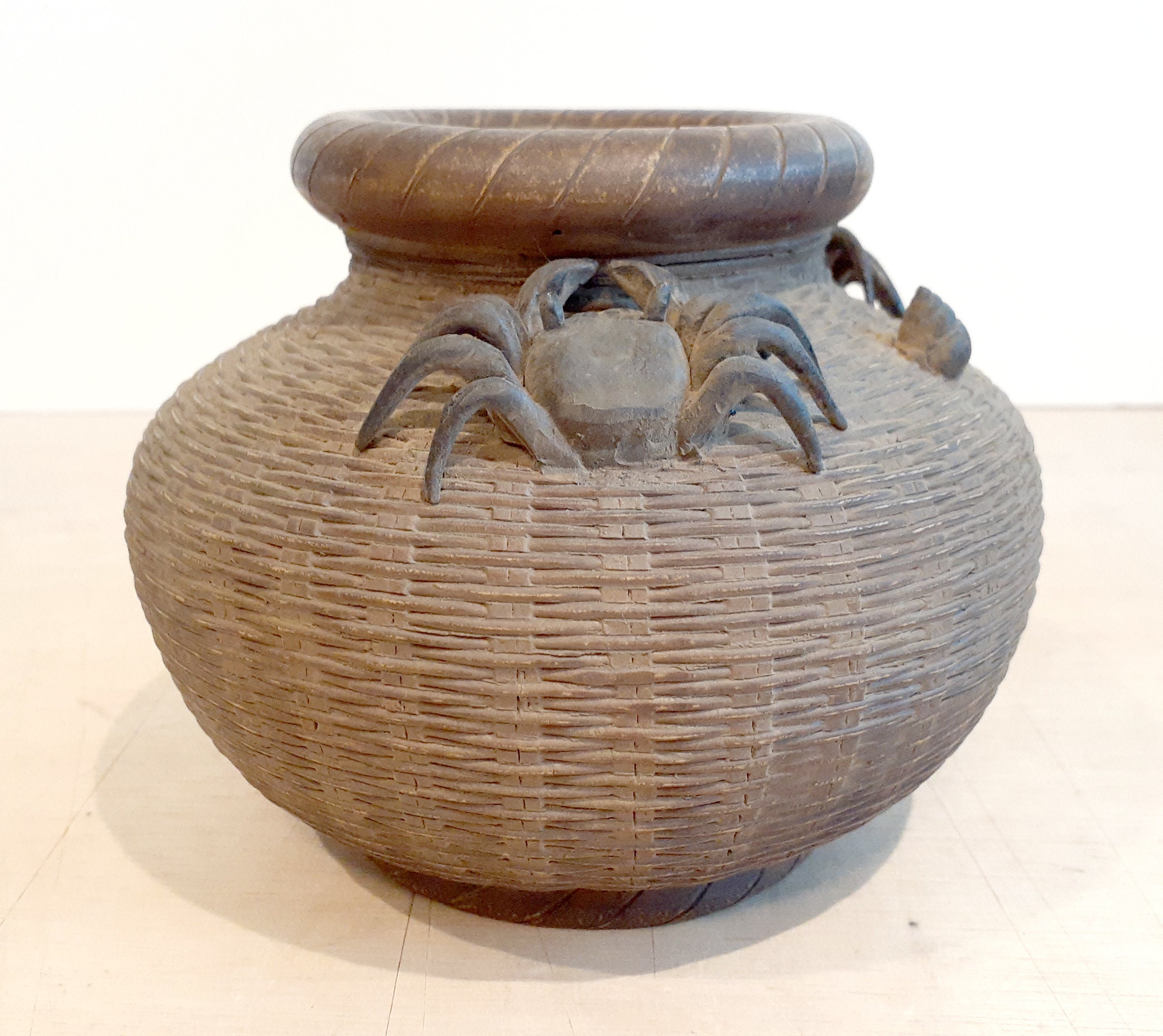 Chinese Yixing Zhusha Basket Weave Crab Pot Vase - Etsy