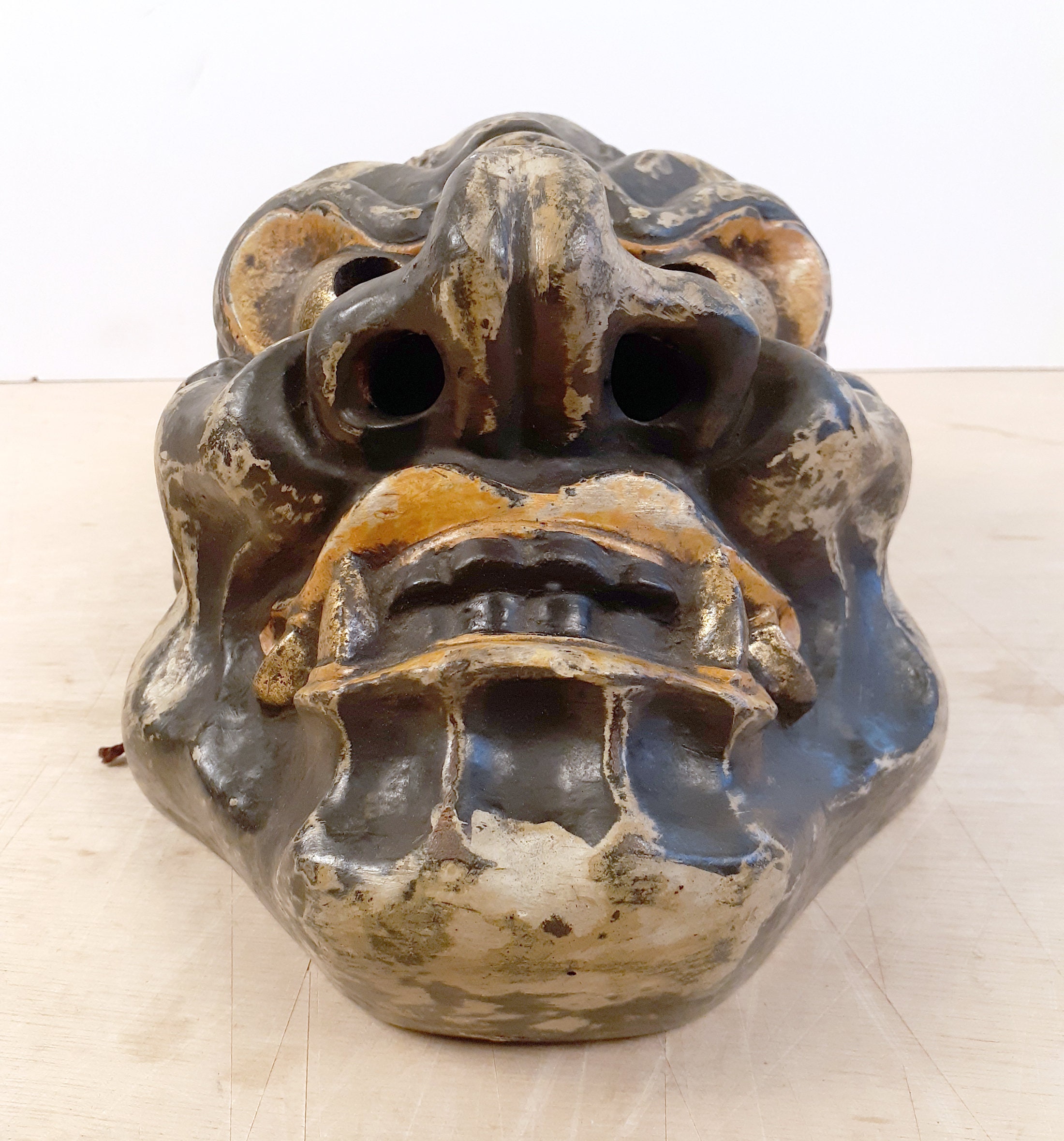 FACE シートのみ　45/125 現代アート Japanese Papier Mache and Lacquer Gigaku Mask of a Rikishi