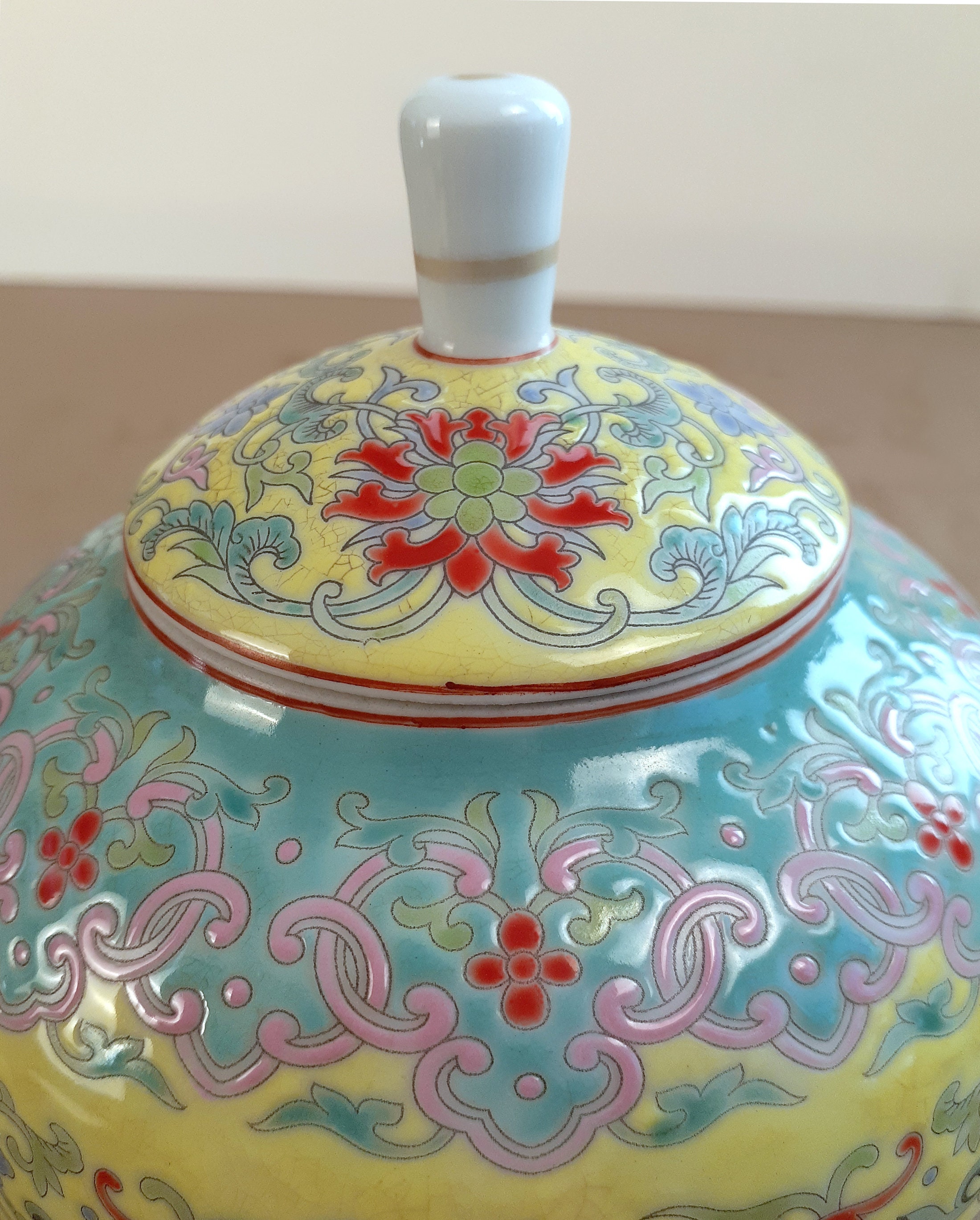 中国の磁器製の蓋付き龍壺 - Etsy 日本