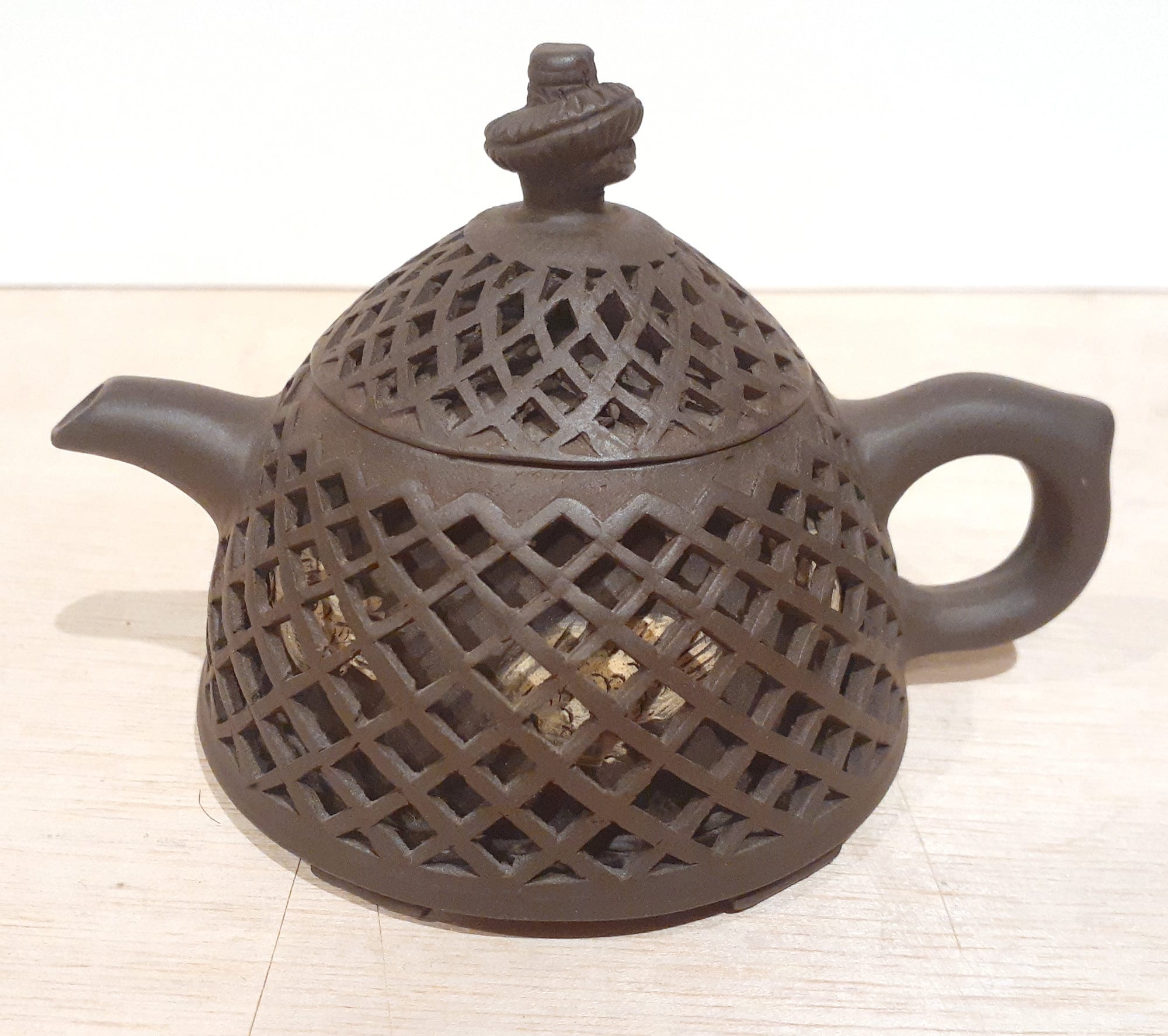Chinese Yixing Zisha Latticed Double Wall Teapot Etsy