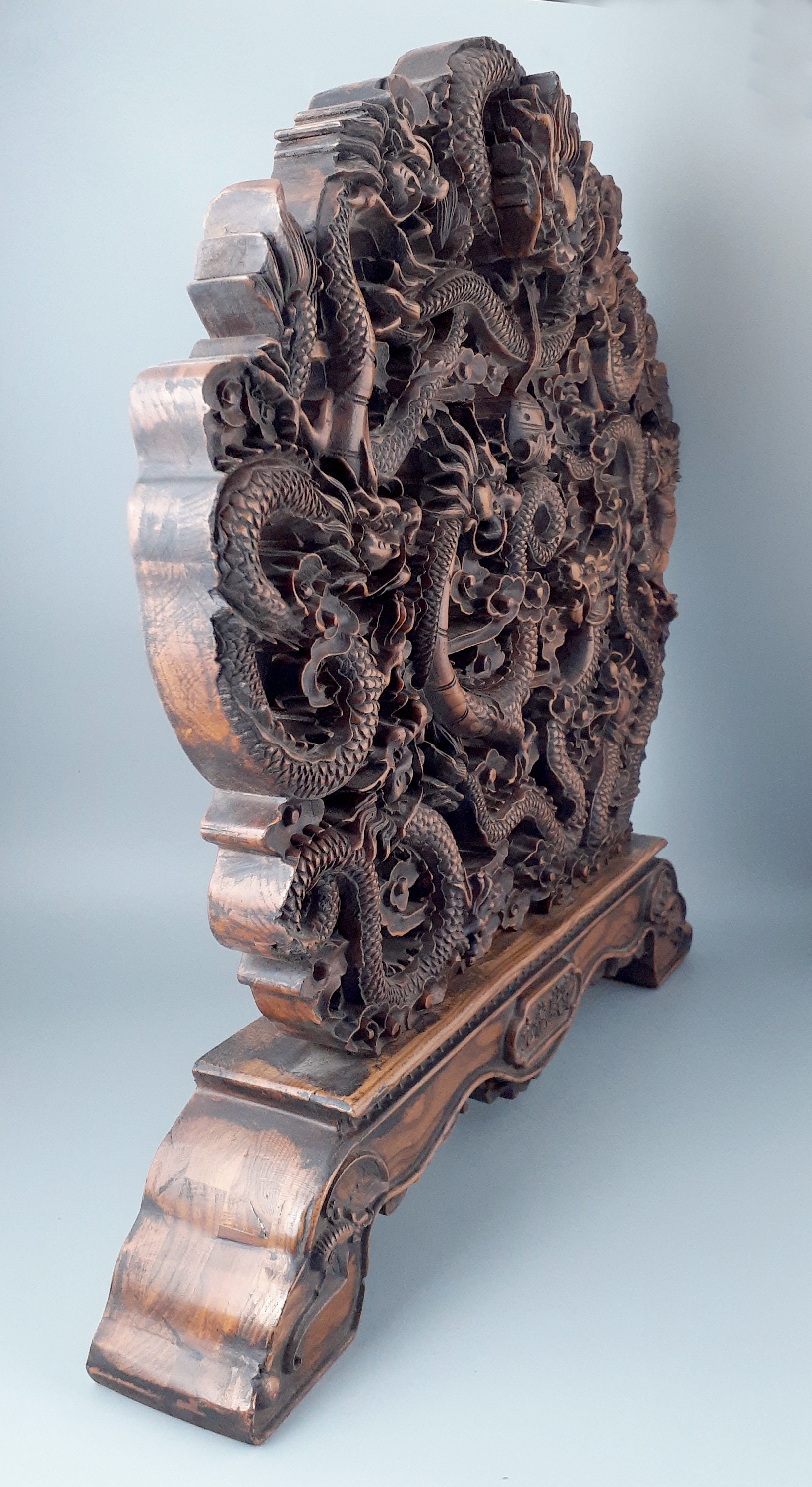 Chinese Nine Dragons Huanghuali Table Screen - Etsy