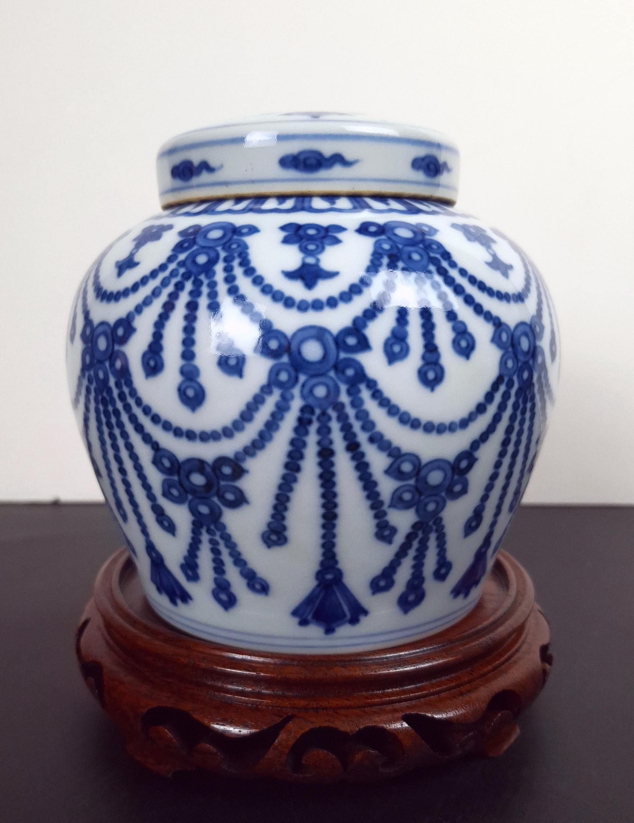 青白磁 蓋付き陶器壺 中国の磁器の青と白の蓋付き壺 - Etsy 日本