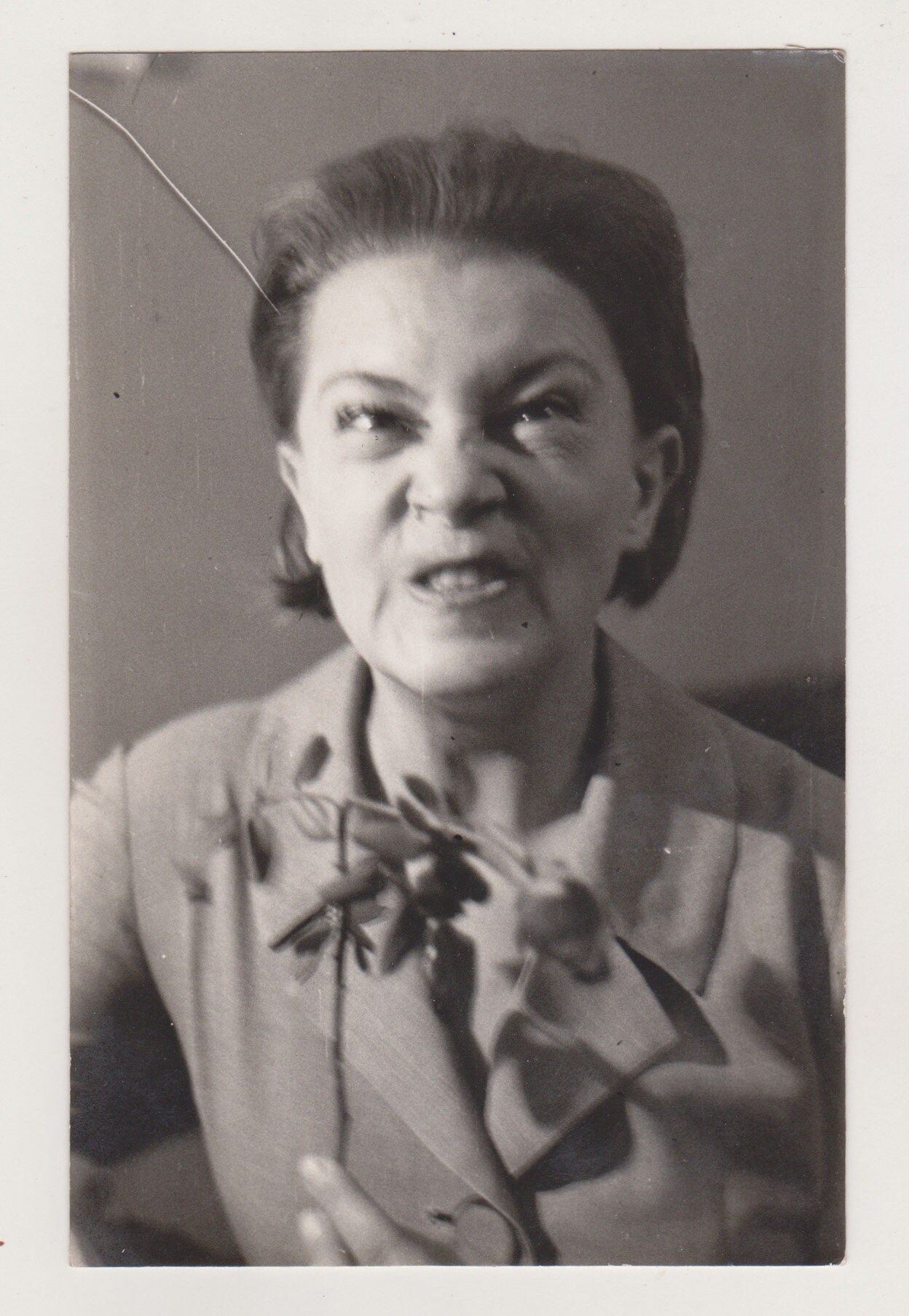 Close-Up of Woman's Furious Face, Emotions of Anger Pouring Out Abstract Unique Snapshot Original Vernacular Found Photo