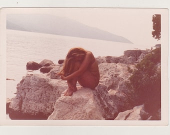 Pretty Attractive Young Woman Beach Bikini Swimsuit Lady Abstract Original Vernacular Snapshot Found Photo