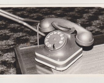 Rotary Dial Phone A Symbol of Retro Times in Mid-Century Abstract Art Unique Snapshot Original Vernacular Found Photo