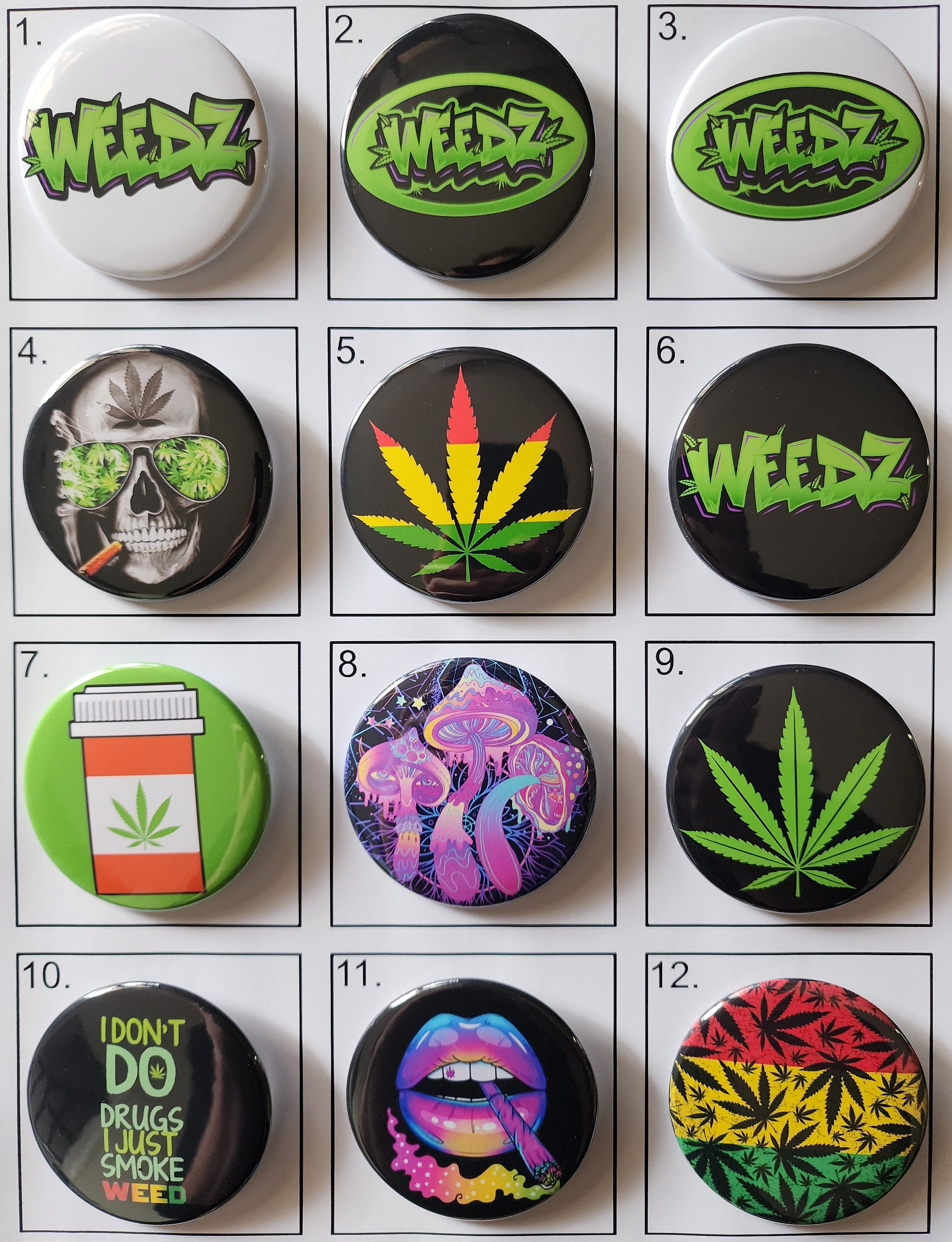 420 Party Weed Leaf Button Pins, Small 1.25” Wearable, Metal Pinback, –  PARTY OVER HERE