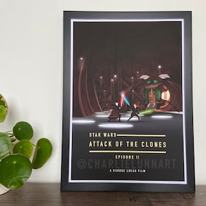 Star Wars Episode 2: Attack of the Clones inspired Giclée Art Film Print