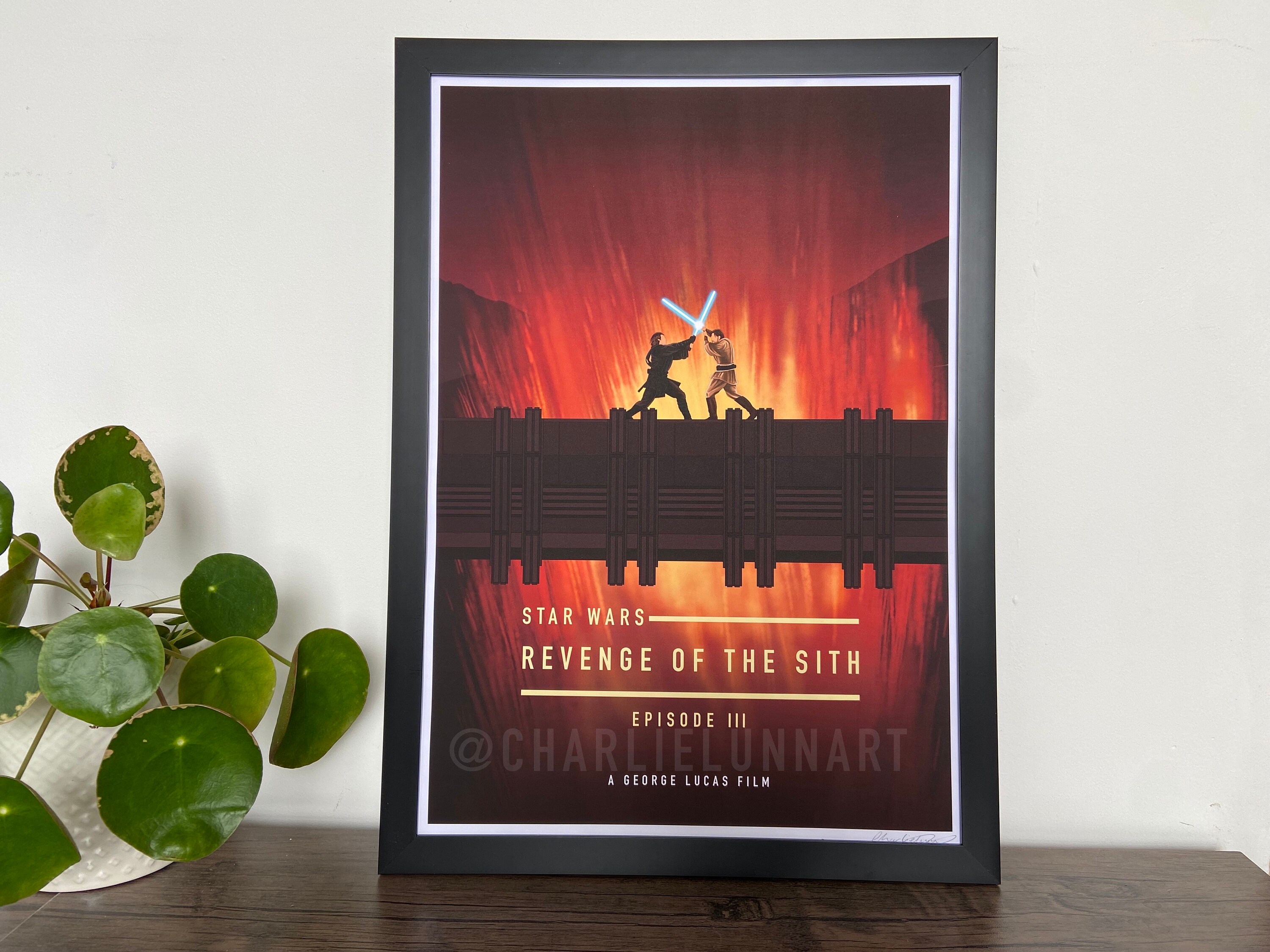 Obi-Wan vs. Vader Mustafar Lava Star Wars Episode III Concept Art Giclée Canvas