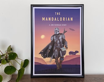 The Mandalorian inspired Giclée Art Print