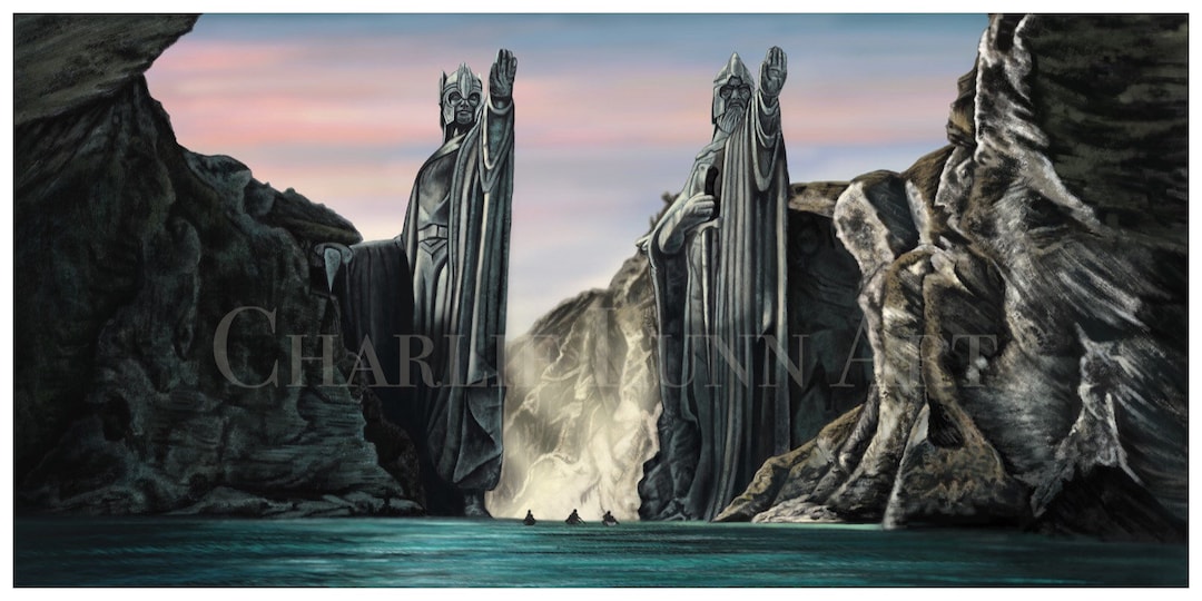 The Argonath 'pillar of Kings' LOTR Digital Art Print Etsy
