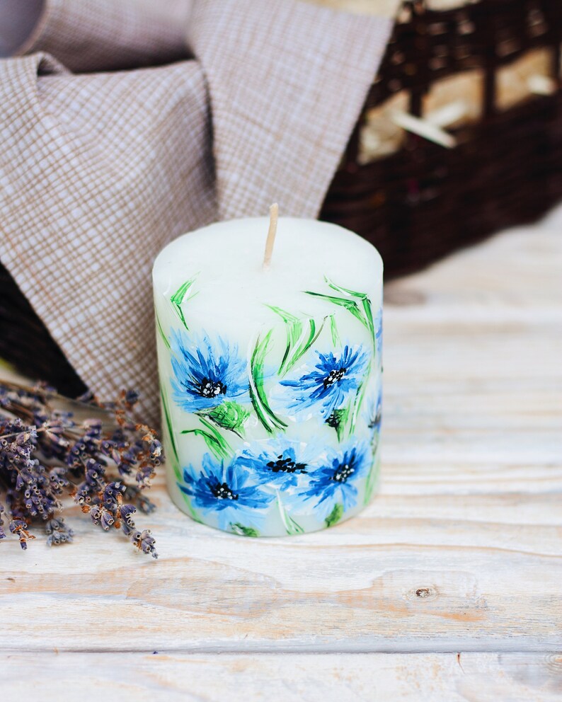 Hand painted candles Pillar candles Decorated pillar candles Etsy