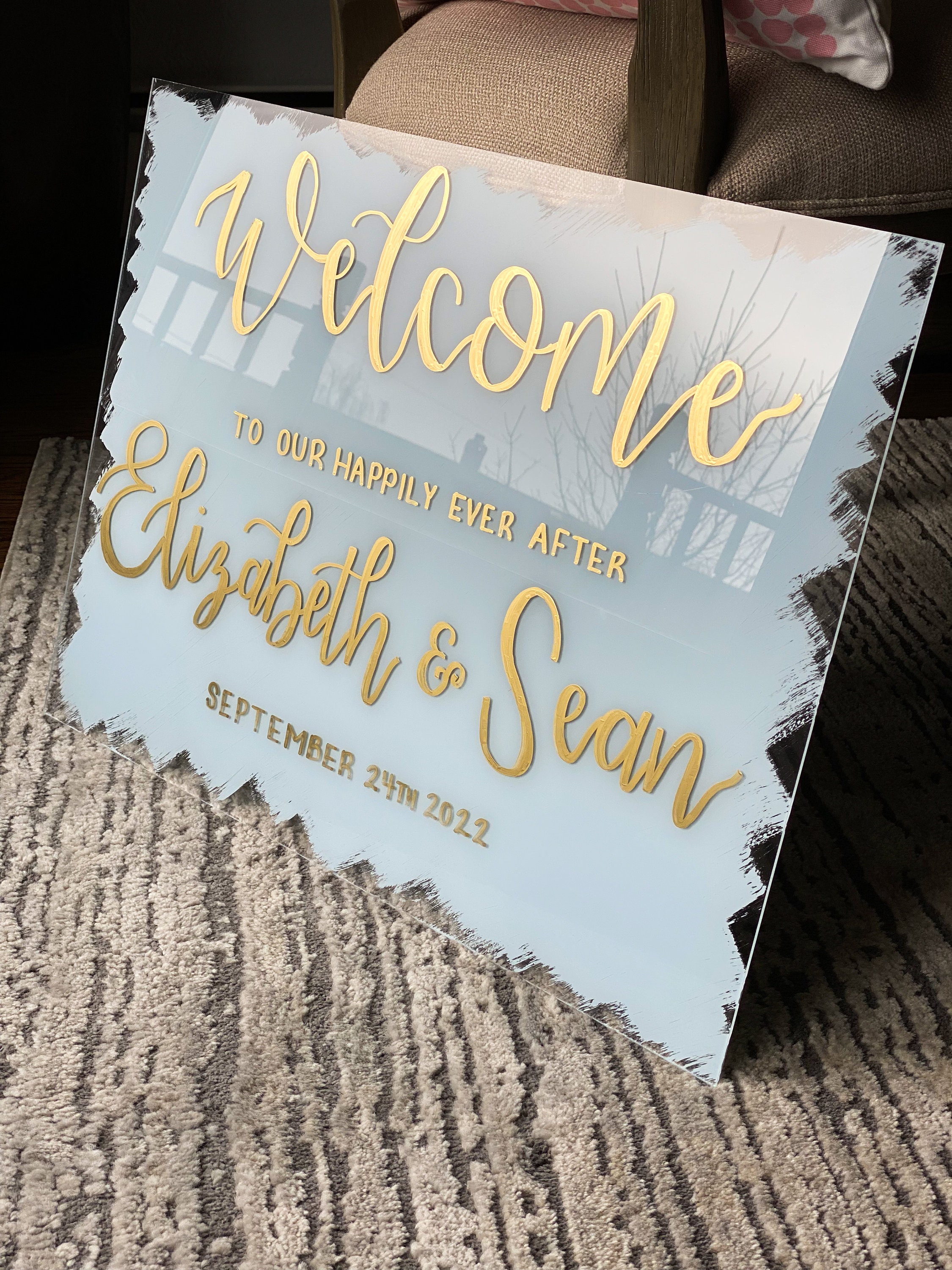 Custom Painted Back Acrylic Sign Acrylic Wedding Sign Etsy