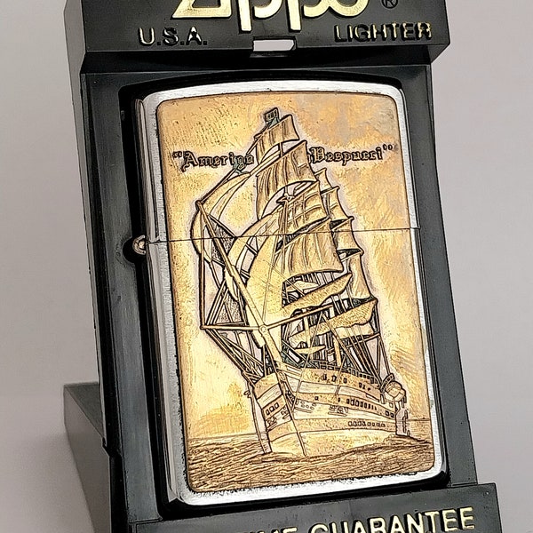 Briquet Zippo vintage Amerigo vespucci Brass 1997.