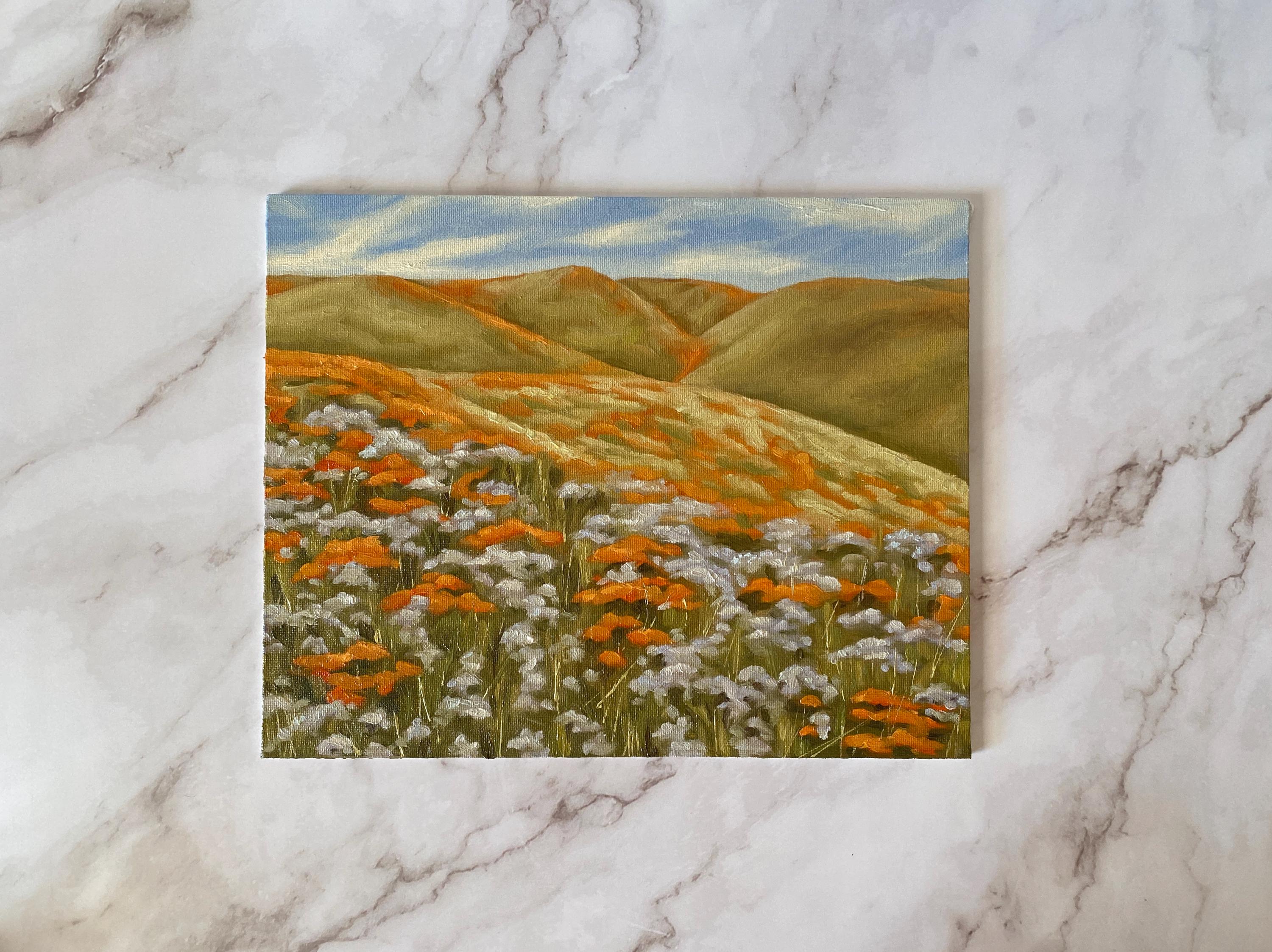 「花畑の夕陽」　手描き　油絵　風景画　原画　油彩画　印象派 花畑の夕陽」 手描き 油絵 風景画 原画 油彩画 印象派 【公式通販】