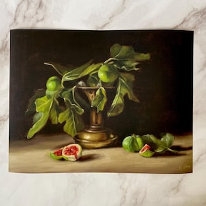 Fichi in un vaso dorato di O. Alina / Stampa Fine Art