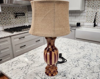 Hand-Turned Wooden Table Lamp