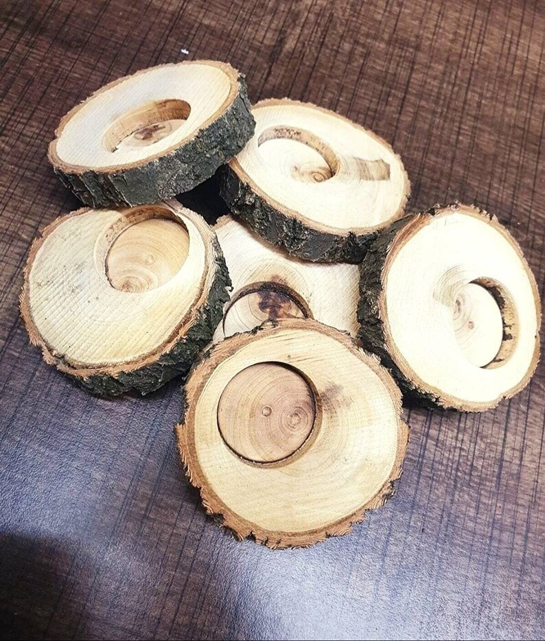 Wood Tealight Candle Holder Wedding Favors for Guests in Etsy