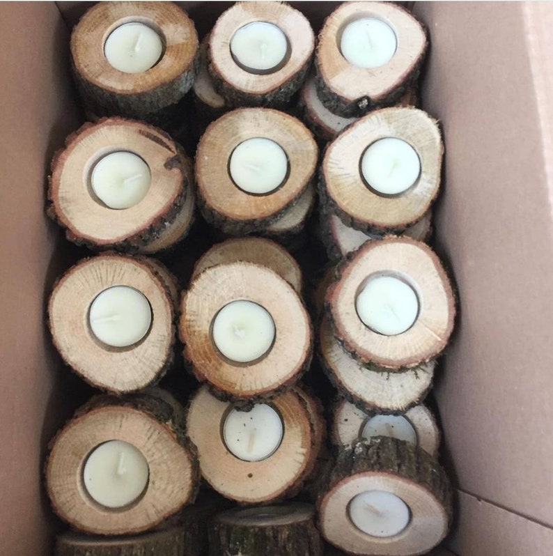Wood Tealight Candle Holder Wedding Favors for Guests in Etsy