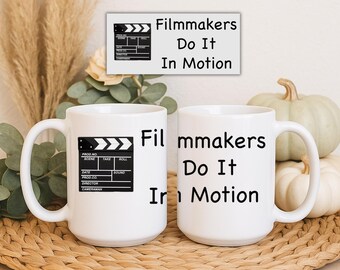 Filmmaker Coffee Mug | Funny Director Gift, Movie Clapboard Design