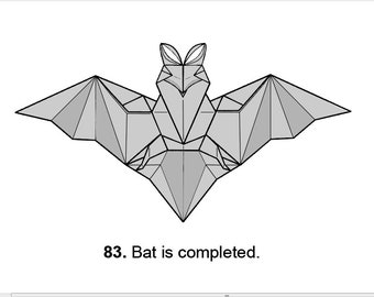 Step by step instructions for origami bat by Damian Malicki