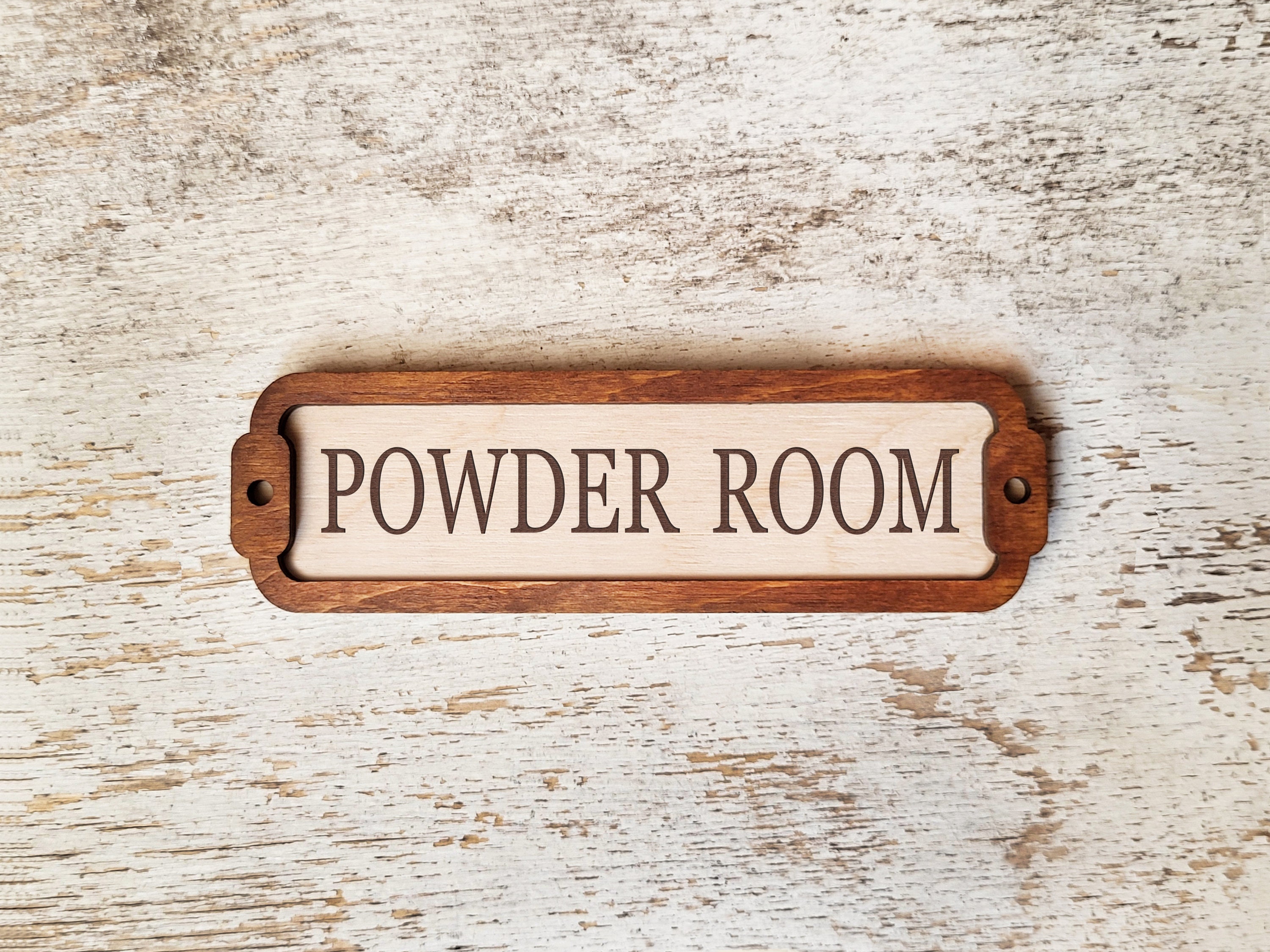 Powder Room Door Sign / Door Plaque / Vintage Sign / Door Topper / Home Decor Signs ...