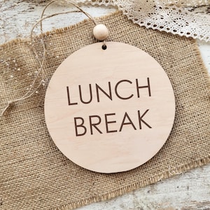 Business Door Sign - Out to Lunch Sign, Be Right Back Notice, Custom Office Sign, Small Business Be Back Soon Door Hanger