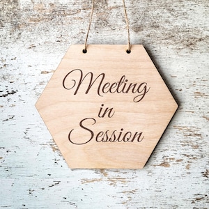Panneau En cours de session - Ne pas déranger | Plaque pour porte de bureau, Travail à domicile, Réunion en cours, Enseigne d&#39;entreprise recto-verso, Accroche-porte personnalisé