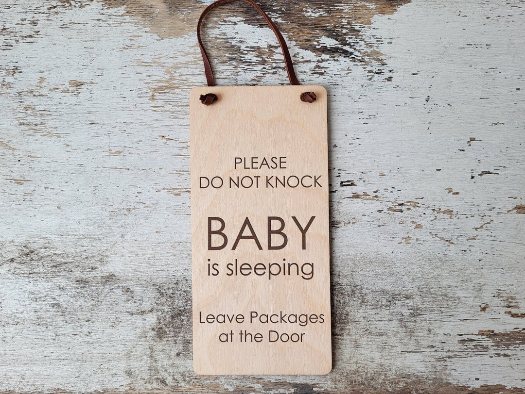 Sleeping Baby Sign Do Not Knock / Do Not Ring Doorbell / Do Not Disturb ...