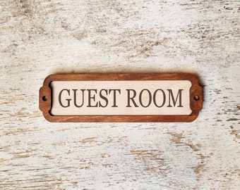 Guest Room Door Sign / Door Plaque / Vintage sign / Door Topper / Home Decor Signs / Informative Wall signs