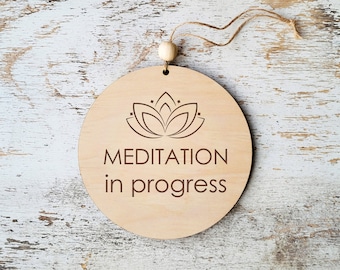 Meditation Sign Do not disturb / Custom door hanger / Personalized Door sign