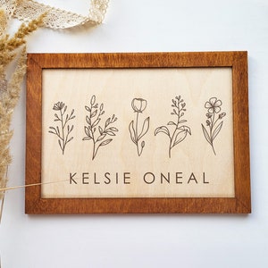 Girl Name Sign With Wildflowers / Personalized Name Sign / Kids Room Decor / Nursery name sign / Baby name sign