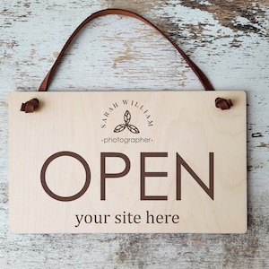 Personalized Open Closed Sign for Business / Double sided sign / Business Logo Open Sign / Personalized Door sign / Custom Text Sign
