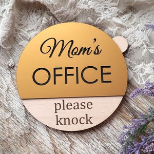 Plaque de porte de bureau - Travail à domicile, Ne pas déranger, Réunion en cours, Plaque personnalisée, Statut de confidentialité pour bureau à domicile ou entreprise, En session