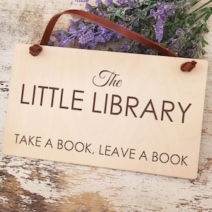 Little Library Sign, Library Decor, Library sign, Take a book leave a book