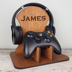 Custom Headphone Holder & controller stand / Personalized Gamer Gift / Gaming Station / Gamer Headset Holder