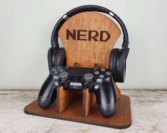 Headphone and controller stand / Gamer Gift / Gaming Station / Gamer Headset Holder