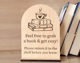 Free Library Sign - Perfect Book Lover Gift, Bookshelf Decor, Little Free Library, Bookish Gifts, Lending Library, and Book Club Gifts