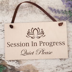 In Session sign / Quiet Please / Session In Progress / Please Do not disturb / Custom door hanger / Office Door sign