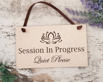 In Session sign / Quiet Please / Session In Progress / Please Do not disturb / Custom door hanger / Office Door sign