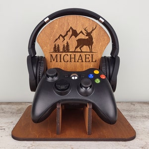 Gamer Headset Holder / Headphone and controller stand / Gamer Gift / Gaming Station