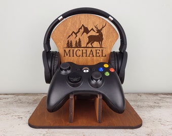 Gamer Headset Holder / Headphone and controller stand / Gamer Gift / Gaming Station