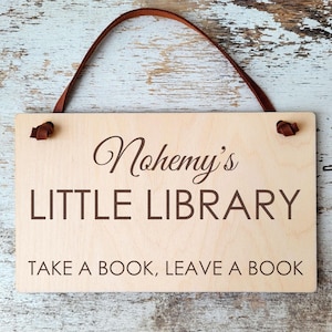 Little Free Library Sign - Take a Book, Leave a Book | Reading Nook Decor, Custom Library Sign, Gifts for Readers, Kids Library Sign